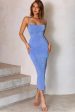 Frieda Cowl Neck Front Split Midi Dress Sky Blue Online now