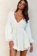 Annalise Long Sleeve Drawstring Knit Dress White Online now