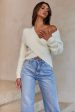 All My Love Long Sleeve Crossover Knit Sweater Off White Online Hot Sale