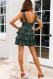 Queensland Tiered Frill Waist Tie Lace Dress Green on Sale