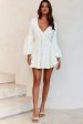 Annalise Long Sleeve Drawstring Knit Dress White Online now