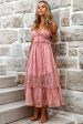 Anyah Frill Detail Tie Back Maxi Dress Paisley Print Pink Hot on Sale