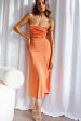 Well Versed Pleated Bust Front Split Dress Jersey Sunset Hot on Sale