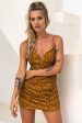 All That Jazz Cami Strap Mini Dress Leopard Print Mustard Cheap