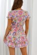 Anthea Bow-Tie Front Layered Frill Dress Floral Print White Multi Online