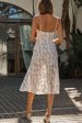 Well Versed Pleated Bust Front Split Dress Lace White on Sale