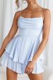 Well Versed Cowl Neck Flounce Romper Sky For Cheap