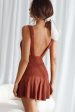 Antonine Elasticated Straps Shirred Waist Mini Dress Cinnamon Discount