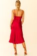 Well Versed Pleated Bust Front Split Dress Wine Hot on Sale