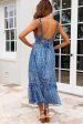 Anyah Frill Detail Tie Back Maxi Dress Paisley Print Blue Online now