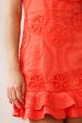 Virtue Cami Strap Embroidered Flounce Hem Dress Tangerine Online