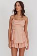 Well Versed Cowl Neck Flounce Romper Peach Online