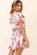 We The Free Shirred Waist Frill Trim Dress Botanic Print White Online now