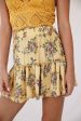 Alexi Floral Mini Skirt Mustard Print Hot on Sale