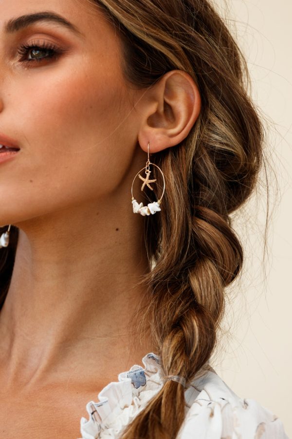 Sirena Gold & Shell Hook Earrings For Cheap