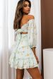 Abby Off-Shoulder Tie-Up Back Dress Floral Print Mint on Sale