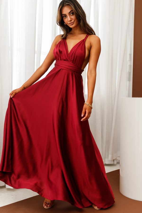 Ariana Multiway Maxi Dress Wine Online