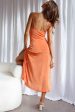 Well Versed Pleated Bust Front Split Dress Jersey Sunset Hot on Sale