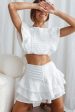 Wild And Free Pintuck Pleat And Layered Ruffle Shorts White Online Sale