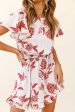 We The Free Shirred Waist Frill Trim Dress Botanic Print White Online now