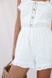 Virginia Ruffle Strap Eyelet Embroidery Romper White Hot on Sale