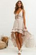 Virgo High-Low Hem Lace-Up Dress Beige Hot on Sale