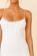 Angel Song Scoop Neckline Lace Bodycon Dress White Hot on Sale