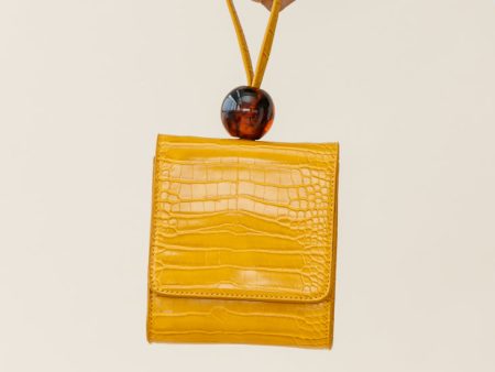 Audrey Wrist Strap Bead Purse Yellow Online Sale