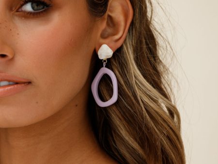 Myanmar Earrings Mauve For Cheap