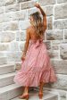 Anyah Frill Detail Tie Back Maxi Dress Paisley Print Pink Hot on Sale