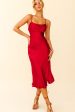 Well Versed Pleated Bust Front Split Dress Wine Hot on Sale