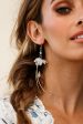 Willah Cascading Flower Bead Earrings White Online now