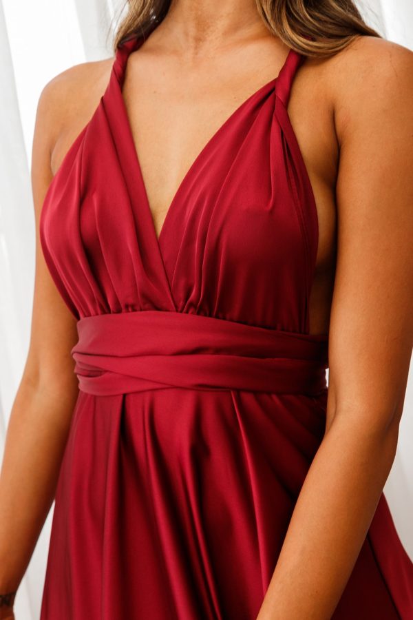 Ariana Multiway Maxi Dress Wine Online