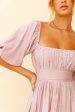 Abby Off-Shoulder Tie-Up Back Dress Blush For Cheap