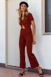 Tori High Waist Flared Knit Pants Mocha Online Sale