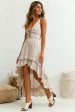 Virgo High-Low Hem Lace-Up Dress Beige Hot on Sale