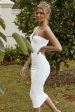 Villa Bonita One Shoulder Bodycon Midi Dress White Discount