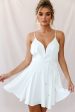 Valley Ruffle Tie-Up Back Dress White Sale