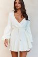 Annalise Long Sleeve Drawstring Knit Dress White Online now