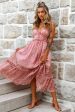 Anyah Frill Detail Tie Back Maxi Dress Paisley Print Pink Hot on Sale