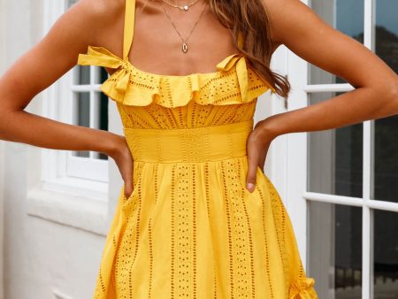 Ainsley Bow Accent Frill Trim Dress Mango Online Hot Sale