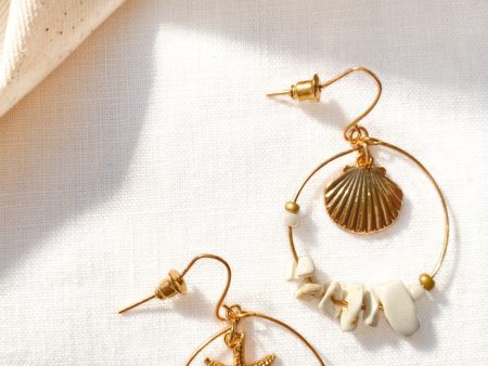 Sirena Gold & Shell Hook Earrings For Cheap