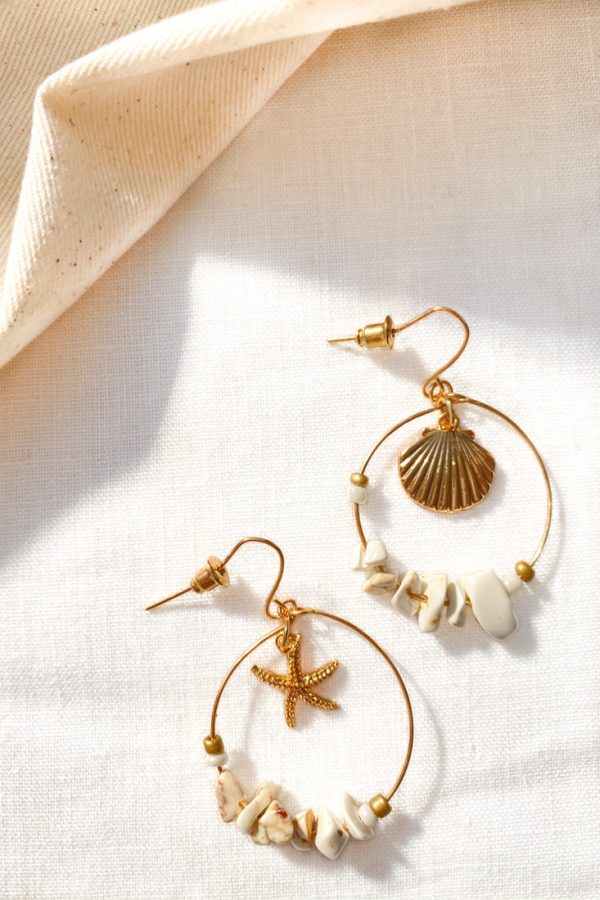 Sirena Gold & Shell Hook Earrings For Cheap