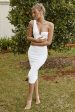 Villa Bonita One Shoulder Bodycon Midi Dress White Discount