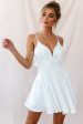 Valley Ruffle Tie-Up Back Dress White Sale