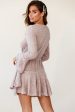 Wait For It Long Sleeve Drawstring Dress Blush Discount