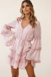 Winslet Long Sleeve Placket Bust Frill Detail Dress Floral Print Pink on Sale