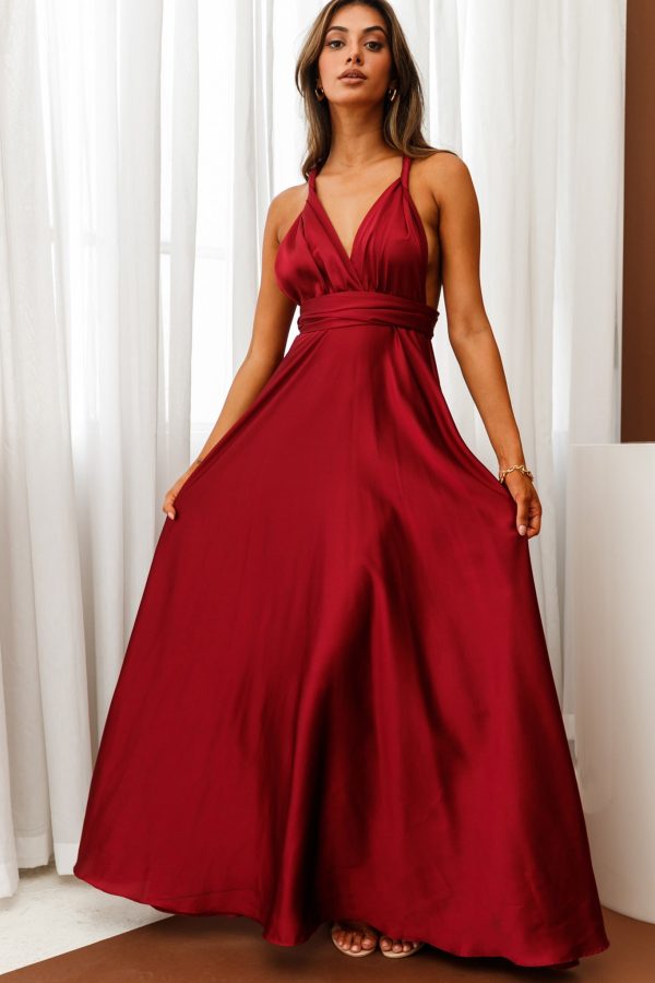 Ariana Multiway Maxi Dress Wine Online