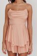 Well Versed Cowl Neck Flounce Romper Peach Online