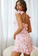 Wildest Dreams V-Neckline Bow Shoulder Dress Tree Print Pink Rose For Cheap